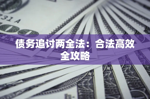 武汉债务追讨两全法：合法高效全攻略