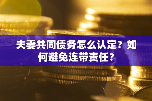武汉夫妻共同债务怎么认定？如何避免连带责任？