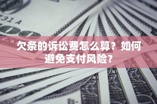 武汉欠条的诉讼费怎么算？如何避免支付风险？